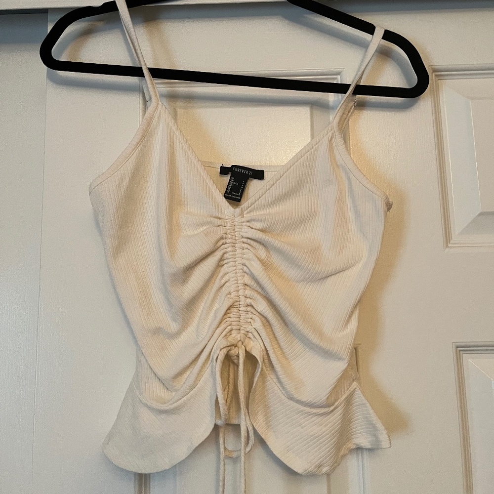 White Crop Top with Ties